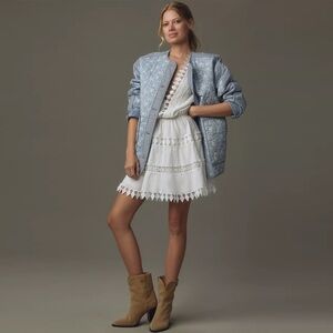 Anthropologie - Avec Les Filles - Floral Stripe Quilted Jacket